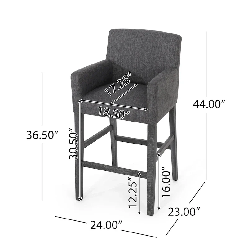 Armga Fabric and Rubberwood 30.5 inch Barstools (Set of 2) by Christopher Knight Home