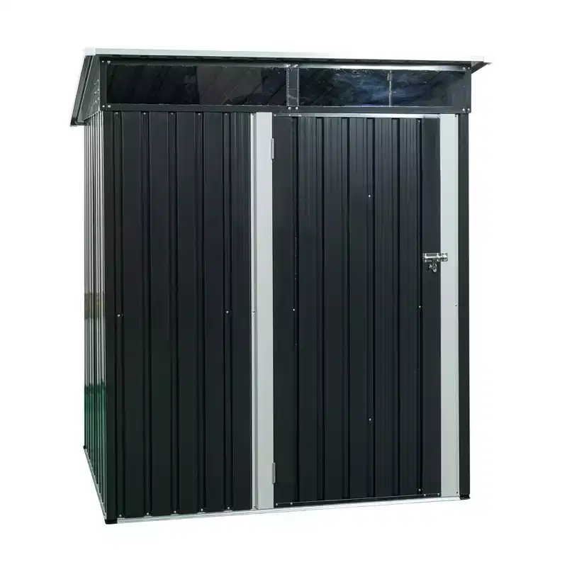 Mondawe 5ft x 3ft Steep Slope Outdoor Metal Storage Shed With Transparent Plate and Hinged door