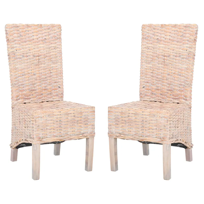 SAFAVIEH Candy Natural Wicker Dining Chair (Set of 2) - 19 W x 22 D x 41 H - 19Wx22Dx41H