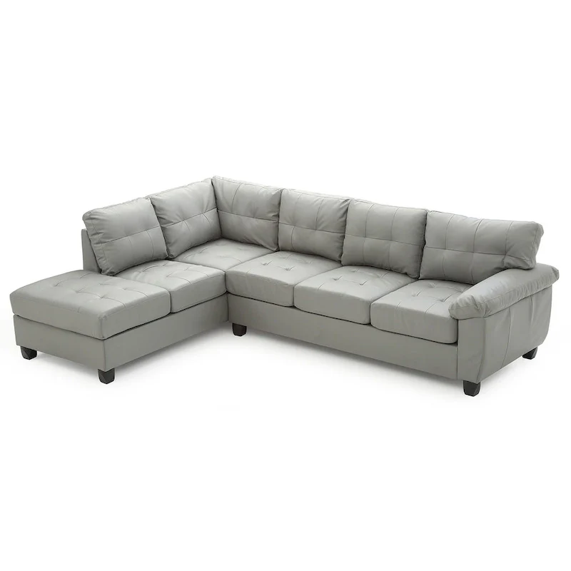 Gallant 111 in. W 2-piece Faux Leather L Shape Sectional Sofa - 78 L x 111 W x 32 H