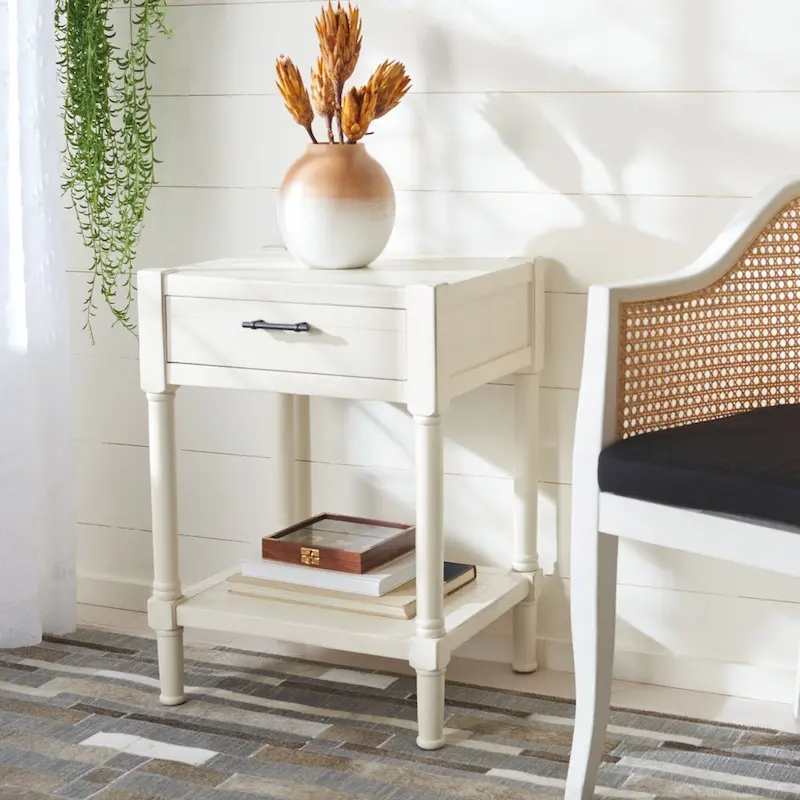 SAFAVIEH Elianne 1-Drawer Accent Table - 19 W x 15.8 L x 26 H - 19Wx16Dx26H