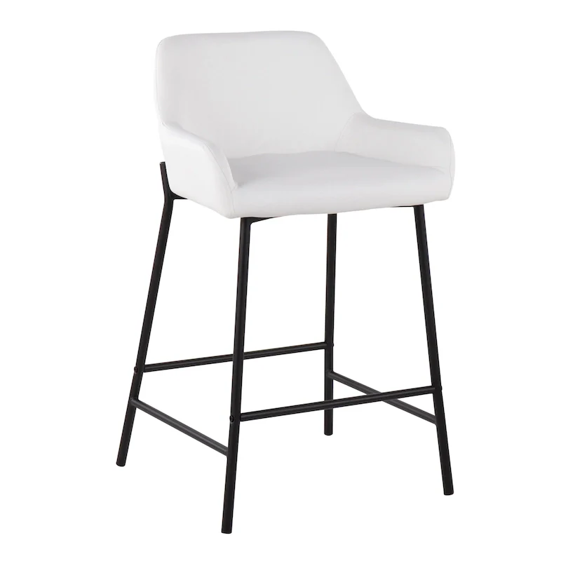 Carbon Loft Galotti Black Fixed-Height Upholstered Counter Stool - Set of 2