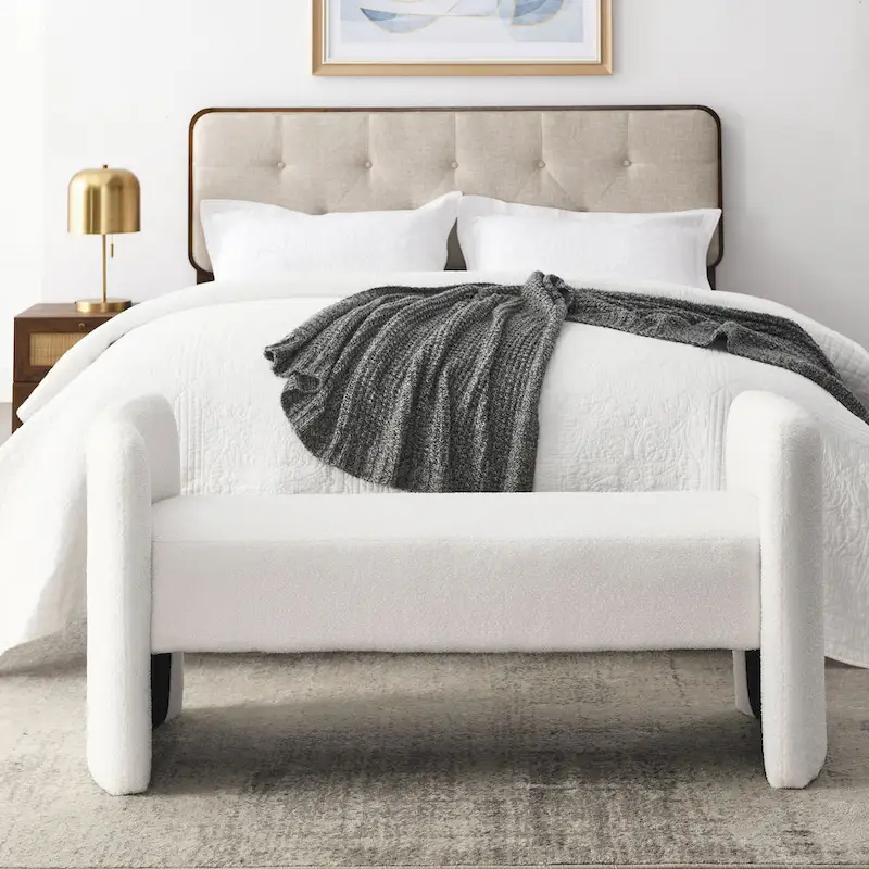 H-Frame Upholstered Bench with Foam Padding