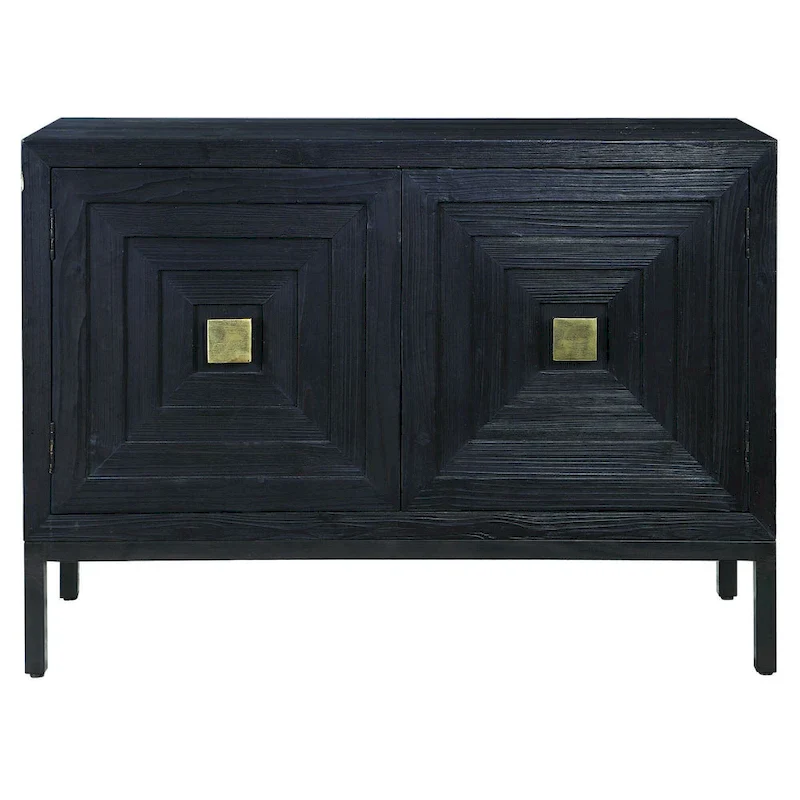 Black & Bronze 2-Door Accent Cabinet, 1-Shelf