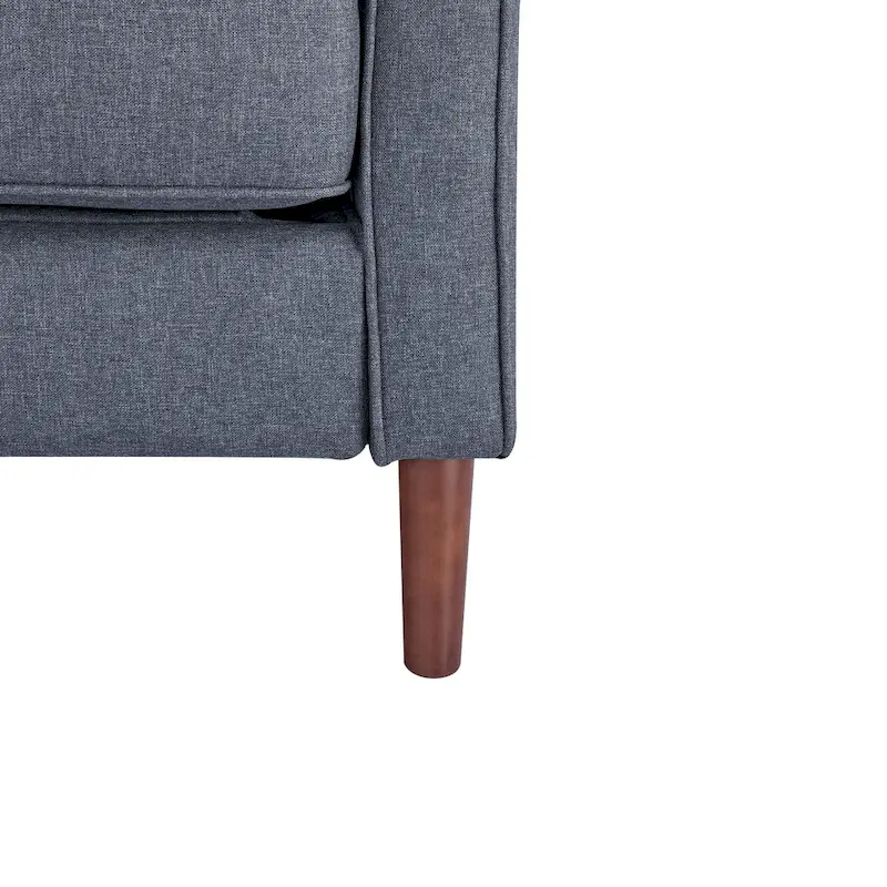 Sedona Modern Loveseat Sofa, Faux Linen / Vegan Leather Couch - N/A