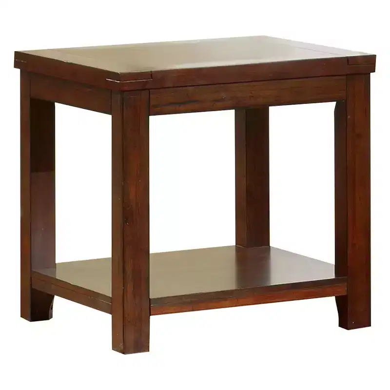 Gelena End Table Dark Cherry - miBasics: Modern Storage Shelf, Transitional Living Room Furniture