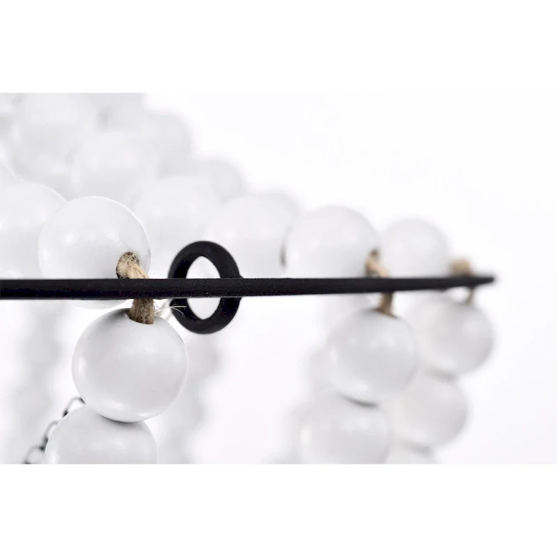 Roly 16 Inch White Beads Bohemian Pendant Chandelier 1-Light