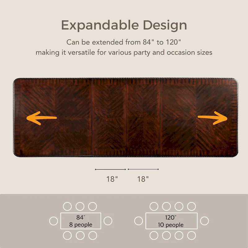 Furniture of America Baburam Traditional Cherry 120-inch Dining Table