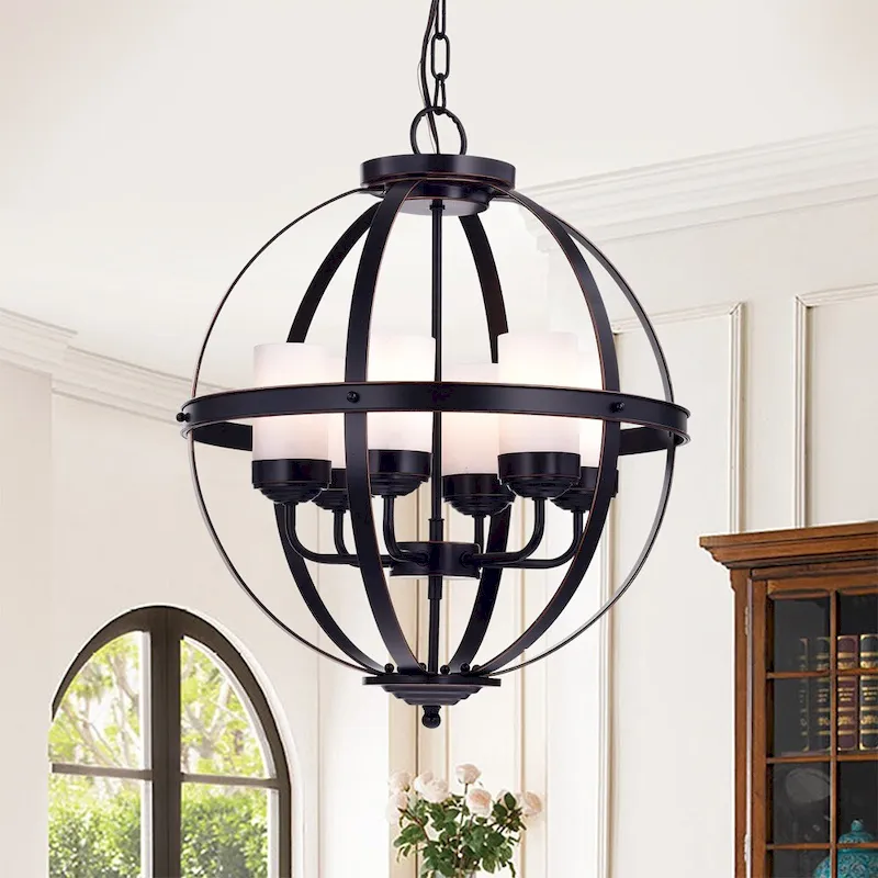Almog Oil Rubbed Bronze 19-inch Round Pendant Light