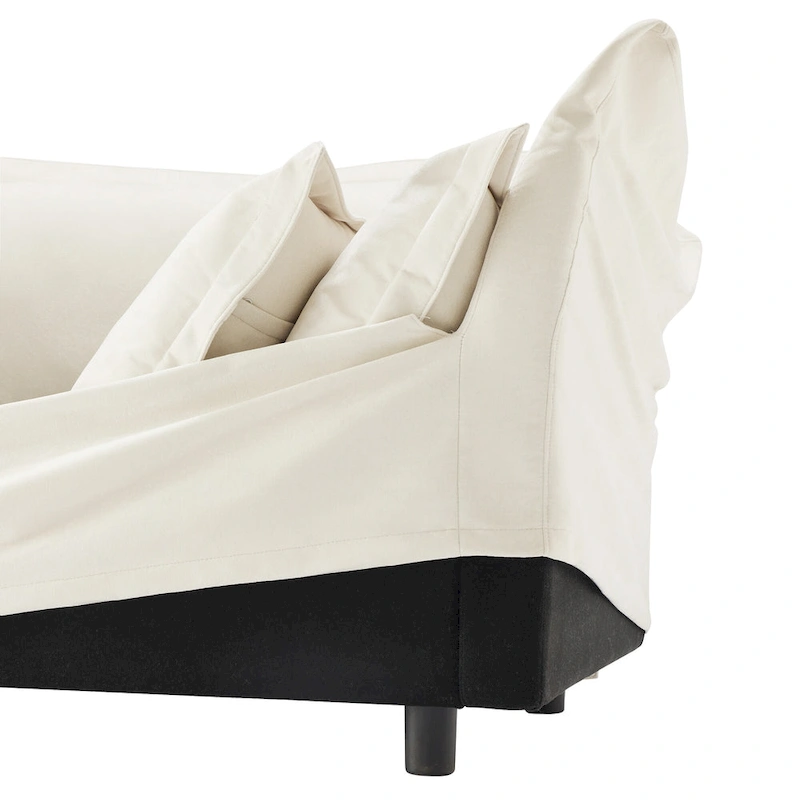 83.4 Chenille 2-Seater Sectional Sofa with Ottomans