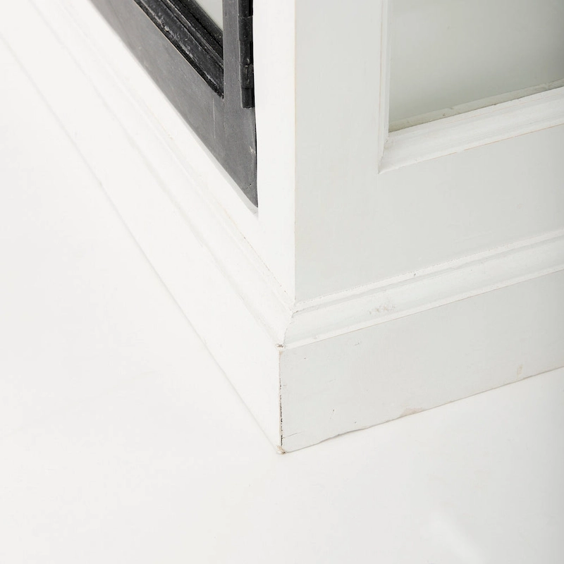 Bourchier White w/Black Trim & Medium Brown Top Solid Wood Sideboard - 75.0L x 20.8W x 34.3H