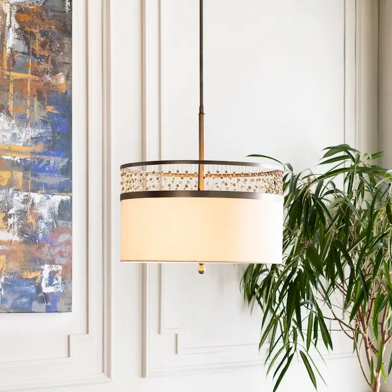 Belle Traditional Antiqued Crystal 3-Light Pendant