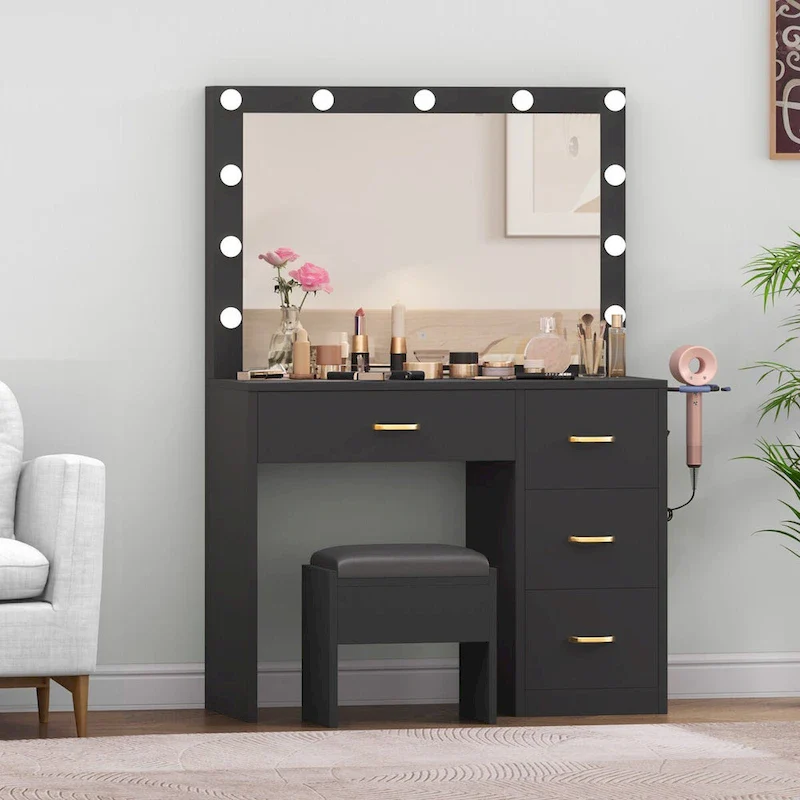 Makeup Vanity with 4 Drawers - 35.4L x 23.6W x 53.5H