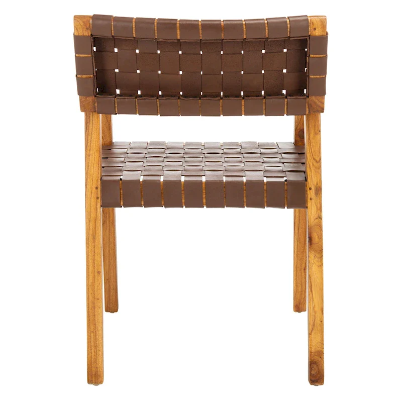 SAFAVIEH Gerda Woven Leather Dining Room Chair - 22.1  W x 20.9  L x 31.9  H - 22Wx21Dx32H