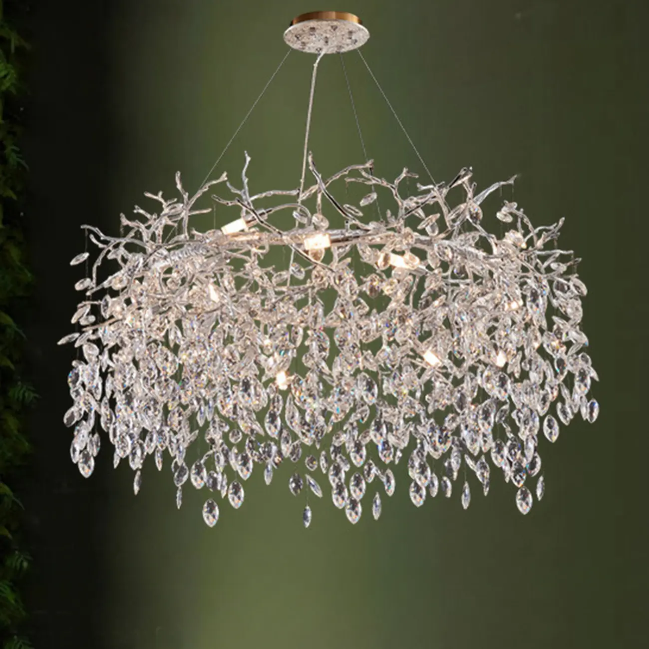 Modern Gold Branch Hoop Elegant Crystal Chandelier