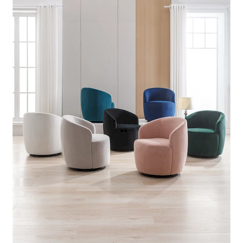 25.6 Swivel Barrel Chair with Black Coating