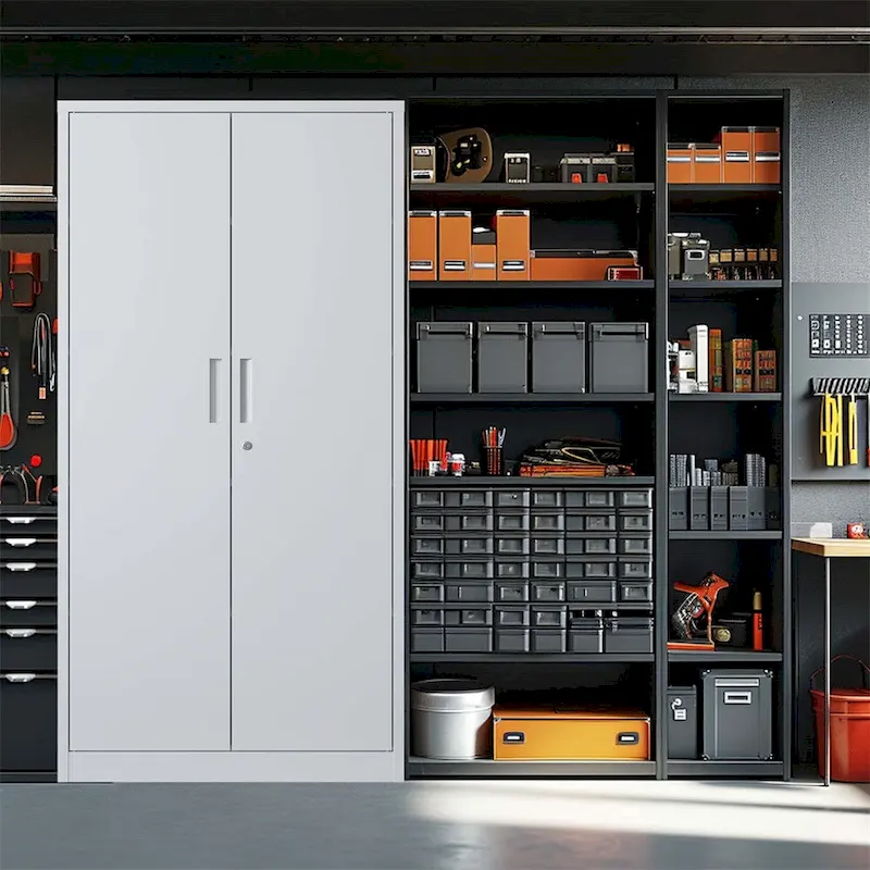 Steel Garage Storage Cabinet with Locking Doors and 4 Adjustable Shelves