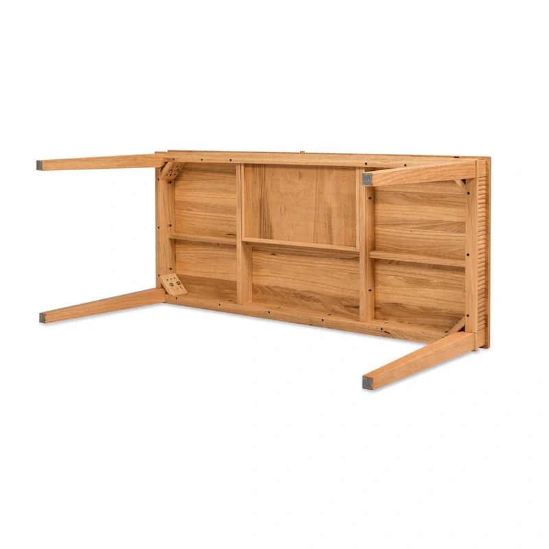 Dumont 63 Fluted Rubberwood Home Office Desk