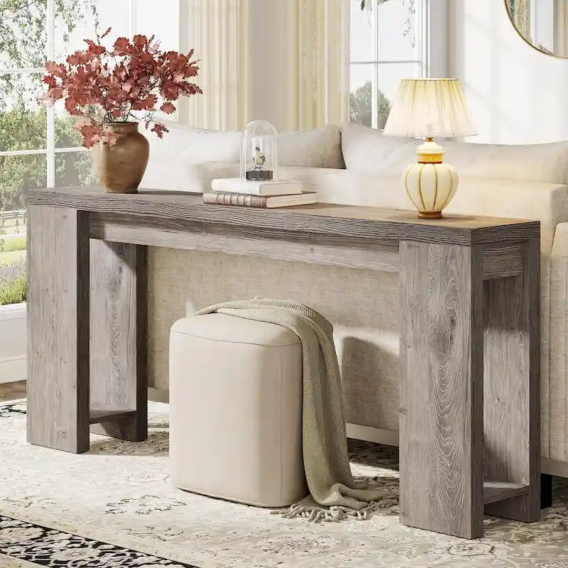 Grey/Brown/Black/White Narrow Console Table, Flat Style, 70.9