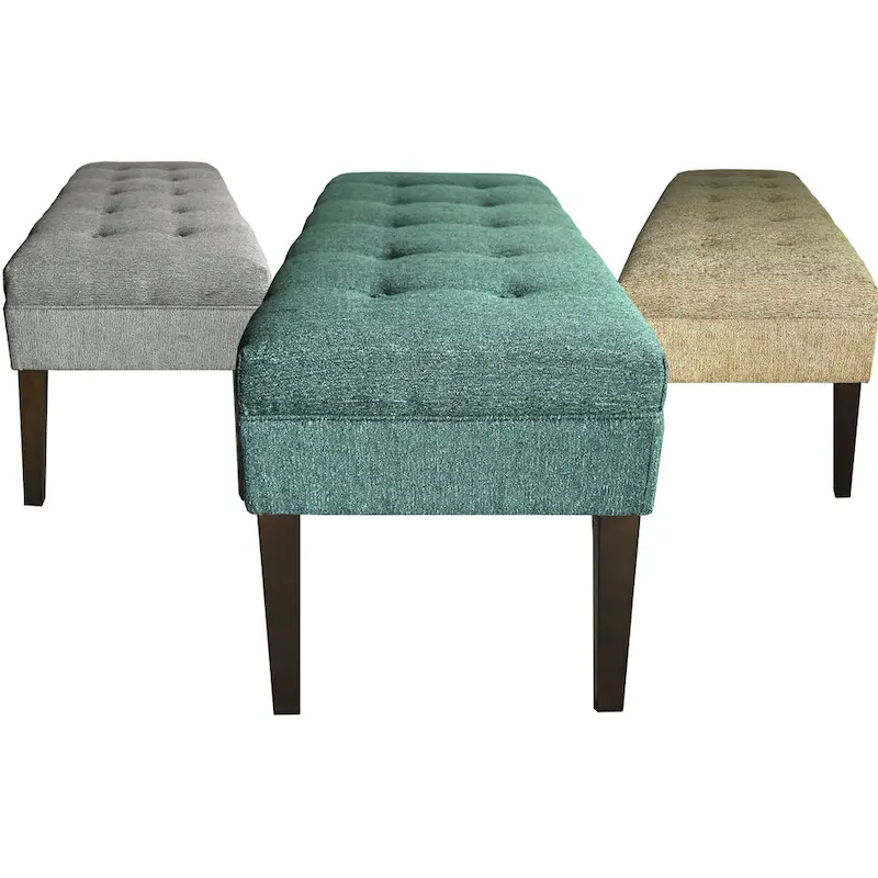 Kaya Button Tufted Upholstered Long Bench