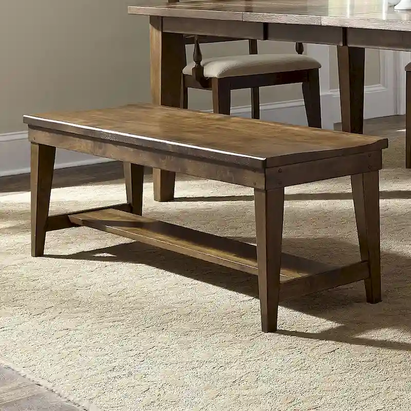 Tobacco Finish Rubberwood Bench