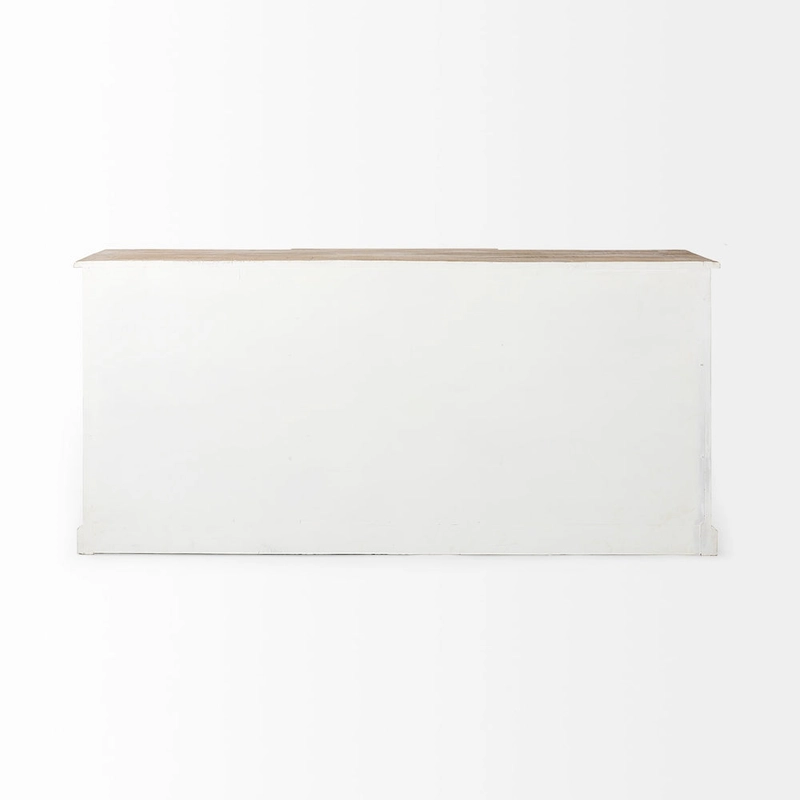 Bourchier White w/Black Trim & Medium Brown Top Solid Wood Sideboard - 75.0L x 20.8W x 34.3H