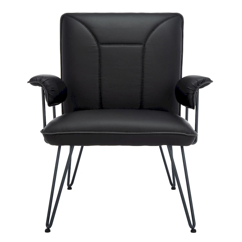 SAFAVIEH Idamae Mid-Century Modern Faux Leather Arm Chair - 29Wx28Dx33H