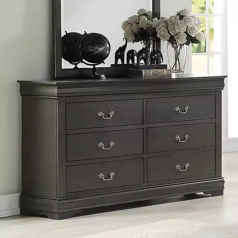 Acme Furniture 57" Louis Philippe Dresser Dark Gray Finish