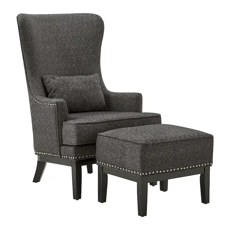 Capella Highback Wing Lounge Chair with Footstool by iNSPIRE Q Artisan