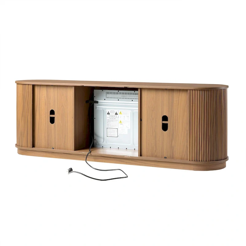 Middlebrook Designs Modern Reeded 70-inch Fireplace TV Stand