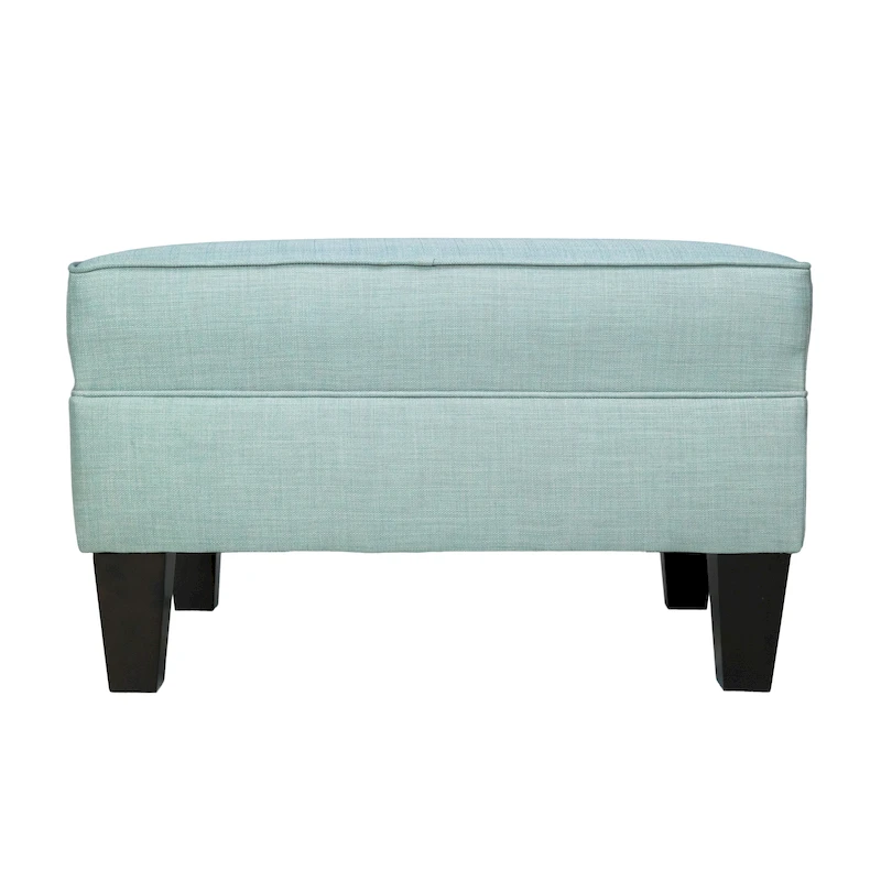 MJL Furniture Parker Fabric Upholstered Square Welted Ottoman