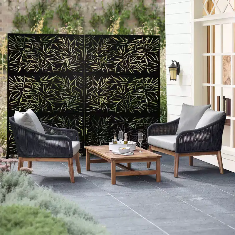 Dovelina 72x47 Metal Privacy Screen 3 Panels Freestanding Partitions and Room Divider