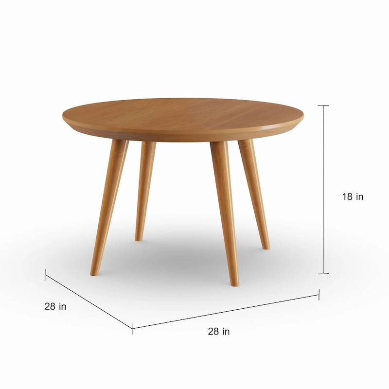 Carson Carrington Olgod Mid-century Cherry Round Coffee Table