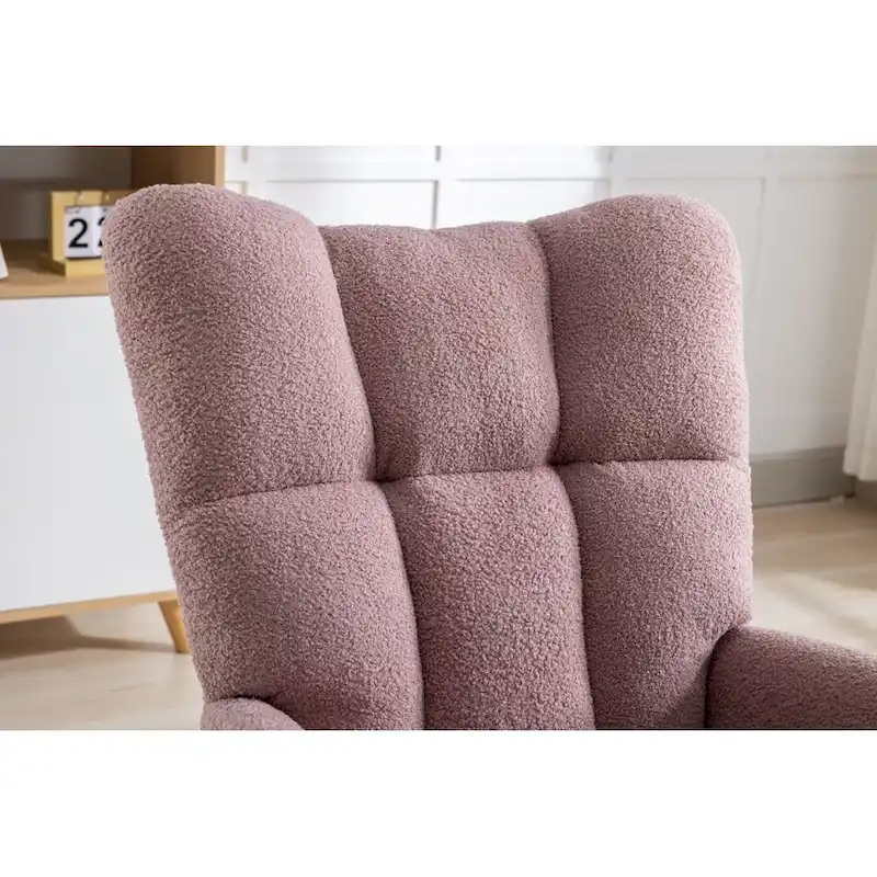 Rocking Chair Upholstered Glider Rocker Rocking Accent Chair Padded Seat with High Backrest Armchair