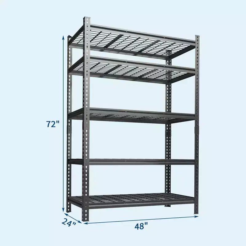 Heavy Duty 5-Tier Metal Shelving Unit 2500 lb Capacity - 36x16x72 Adjustable Storage for Garage and Pantry