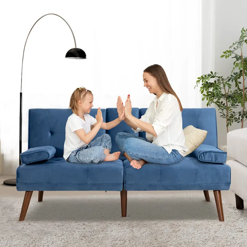 Futzca 60  Small Loveseat, 3 in 1 Cute Convertible Sofa Bed