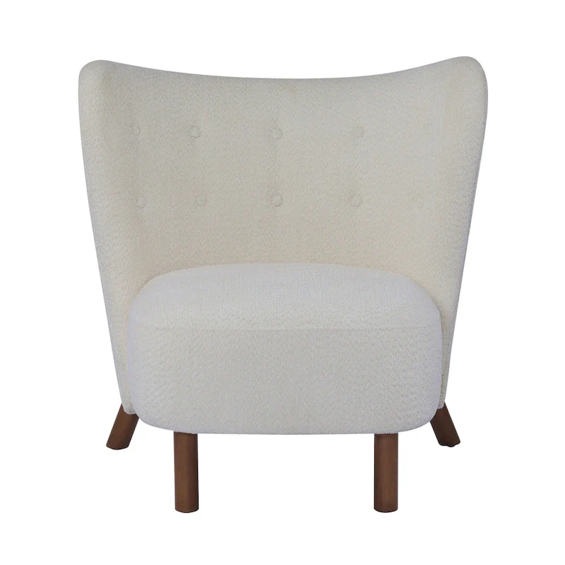 Camille Modern Upholstered Armless Accent Chair with Plush Seating and Solid Wood Frame