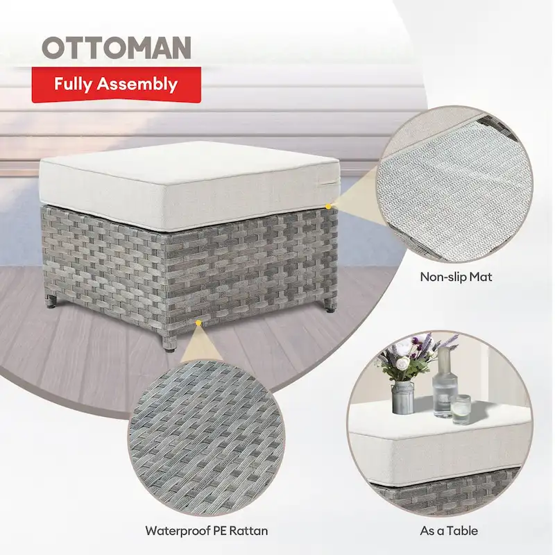 XIZZI 9-piece Patio Furniture Sectional Set with Swivel Rocking Chairs