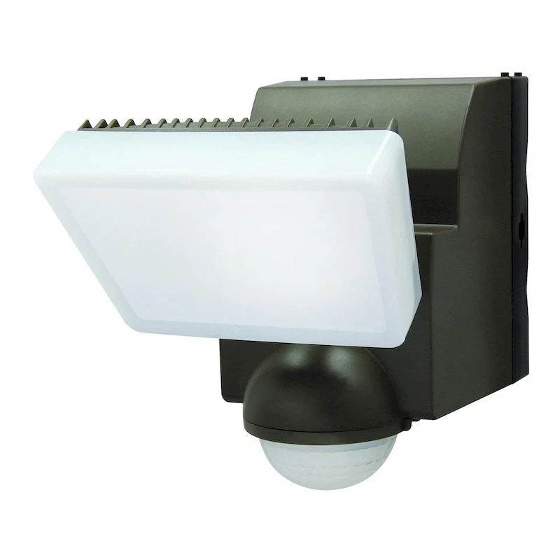 IQ America 500 Lumen Battery Operated LED Motion Security Flood Light, Wall Eave Mount