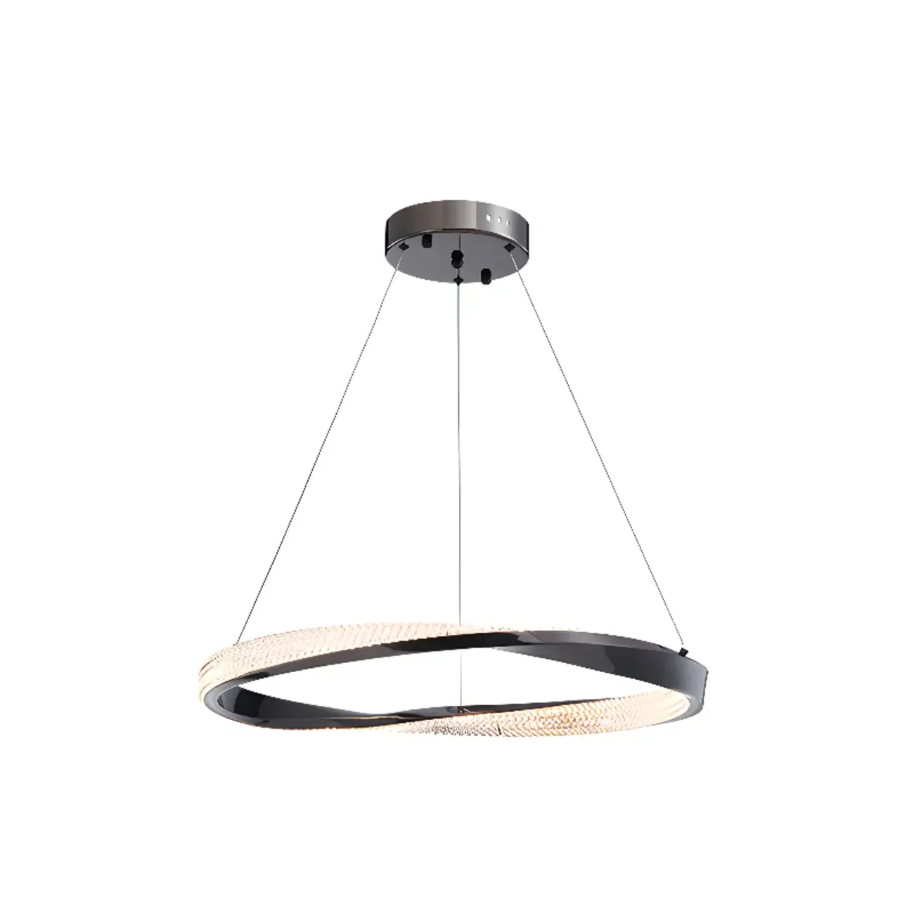 Modern LED Stylish Metal Black Circle Ring Chandelier