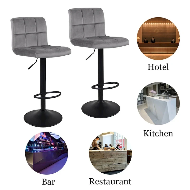 Swivel Adjustable Height with Armless Bar Stools
