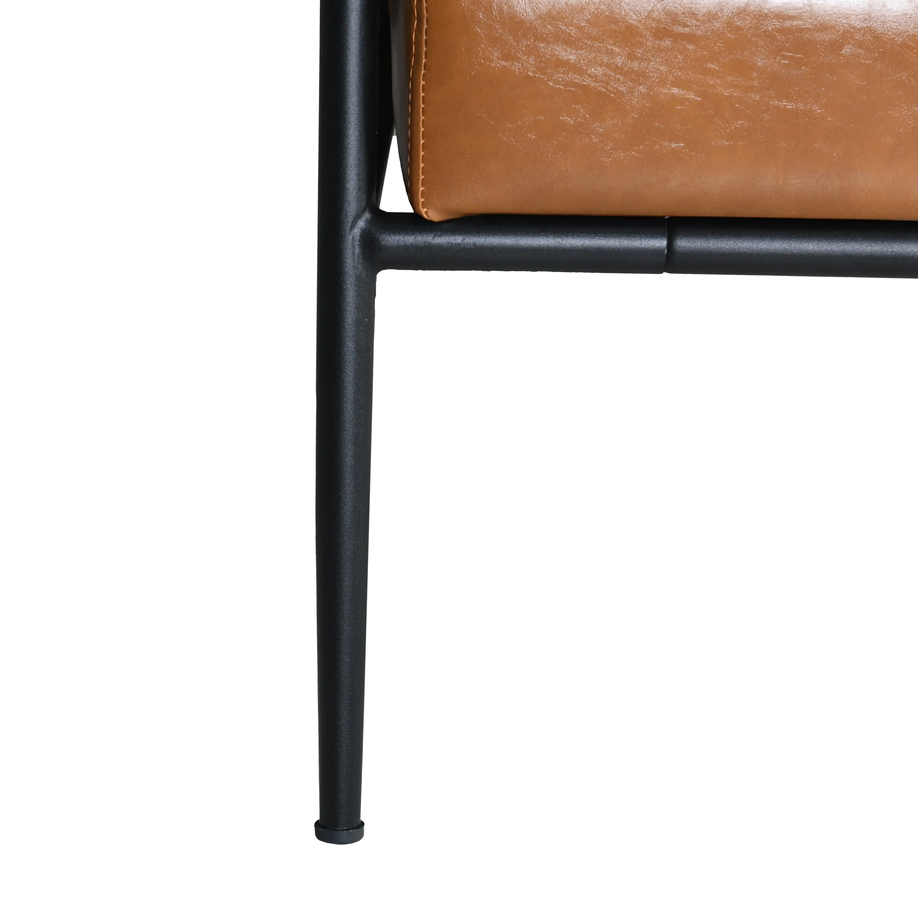 Mid-Century Modern Faux Leather Accent Chair, Brown