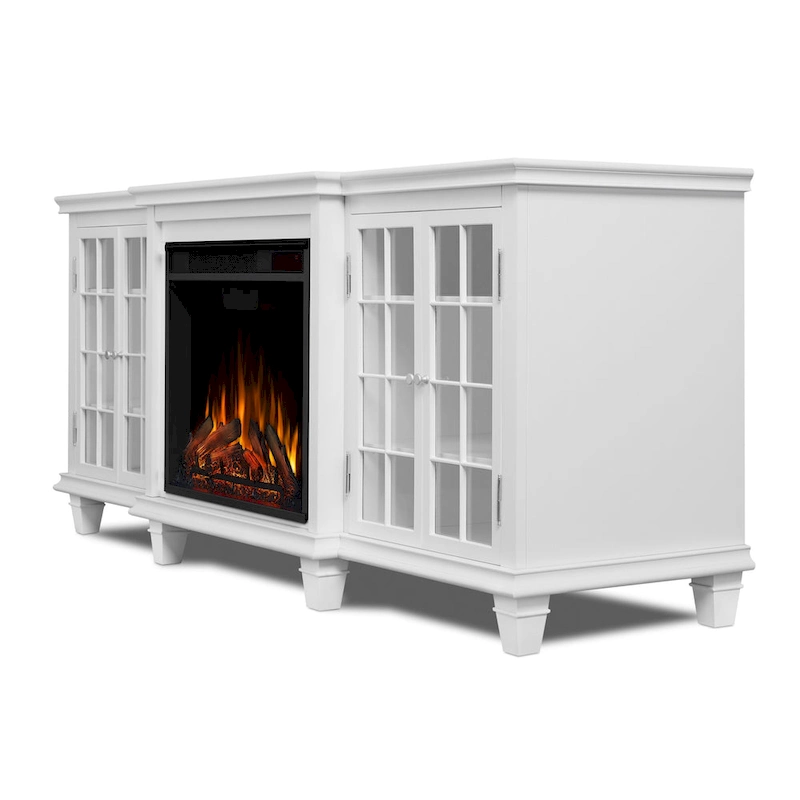 Marlowe 70 TV Stand Electric Fireplace White by Real Flame