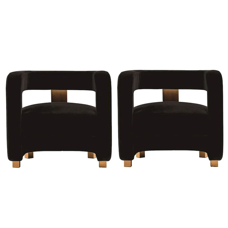 Velvet lounge chair two-piece set