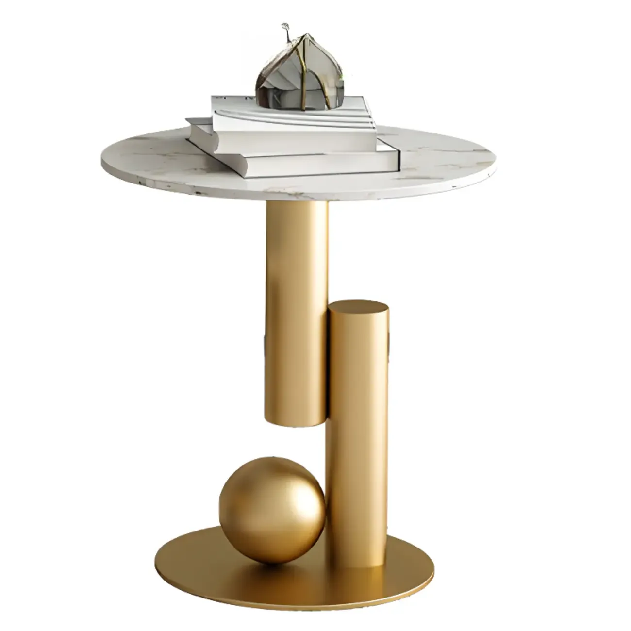 Modern Light Luxury White Oval Coffee Table with Metal Base