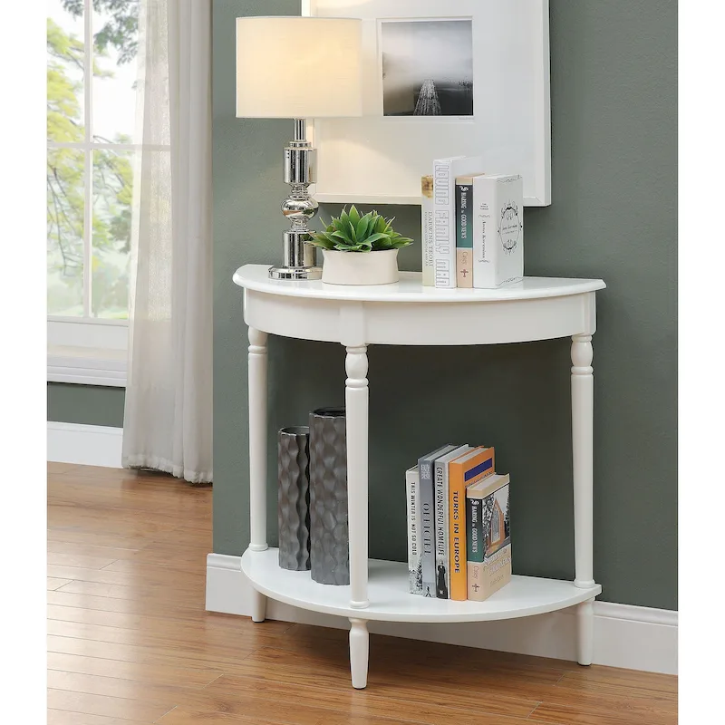 Convenience Concepts French Country Half-Round Entryway Table with Shelf