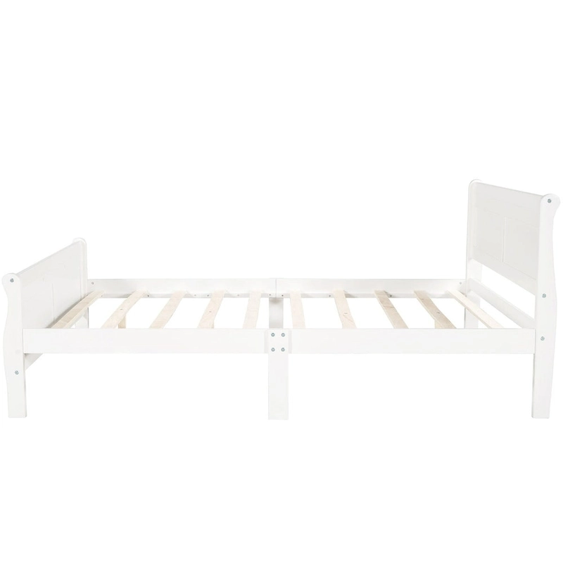 Twin/Full/Queen Wood Frame Sleigh Bed with Footboard