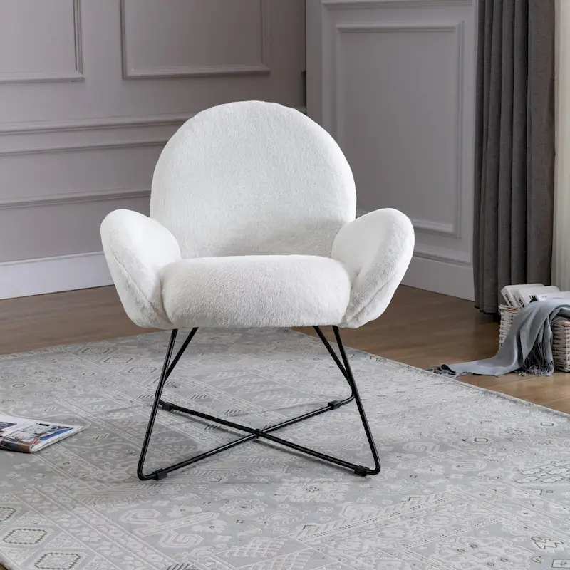 Rowen Modern Fleece Upholstered Accent Chair with Arm