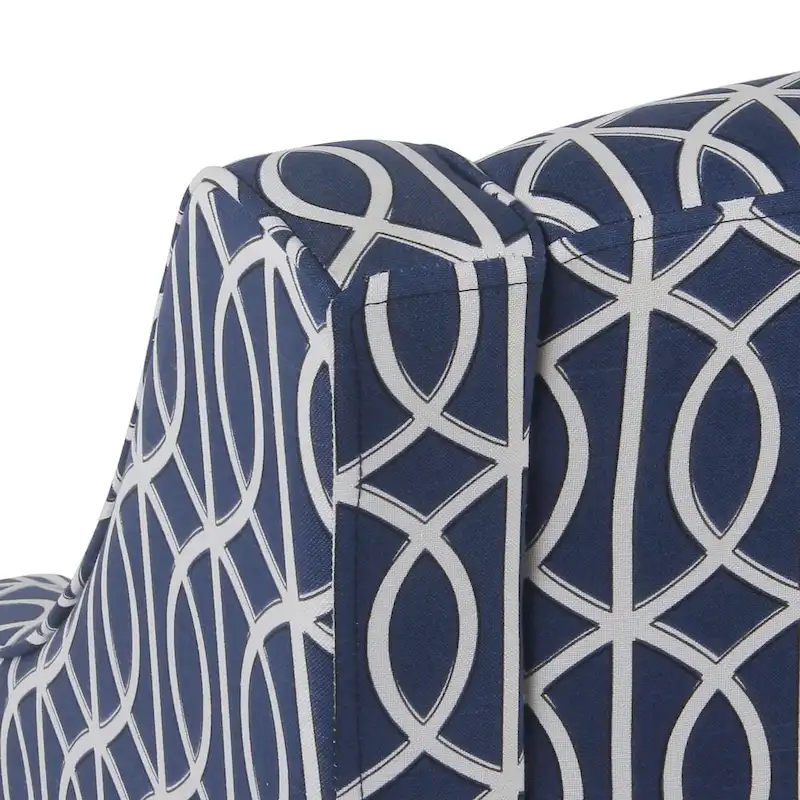 Blue Trellis Swoop Accent Chair