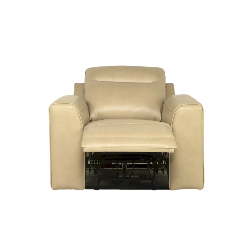Sand Top Grain Leather Power Reclining Chair – Single